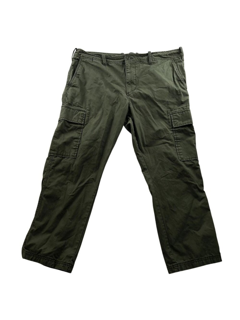 Old Navy Men Cargo Pants 40x27 Measured Green Forest Utility Straight Fit Cotton